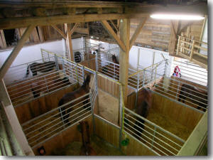 Pferdeboxen von der Galerie